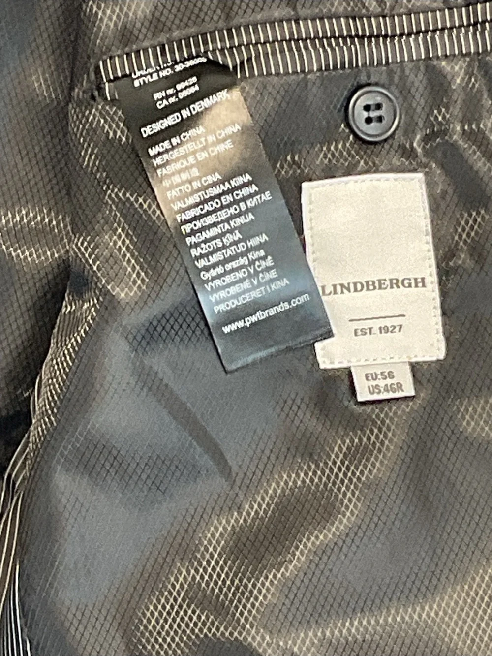 LINDBERGH Men's US 40R Single Breast Men's Tailored Gray Two-Button Blazer